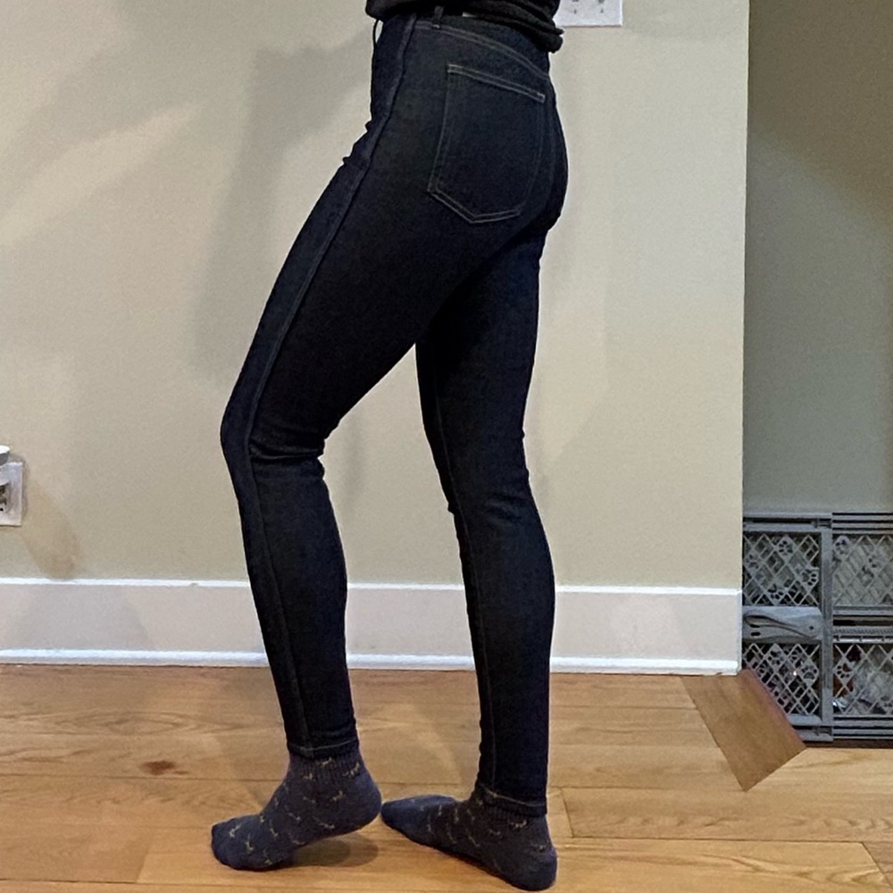 Everlane way-high clean front skinny jeans size 27 in dark indigo